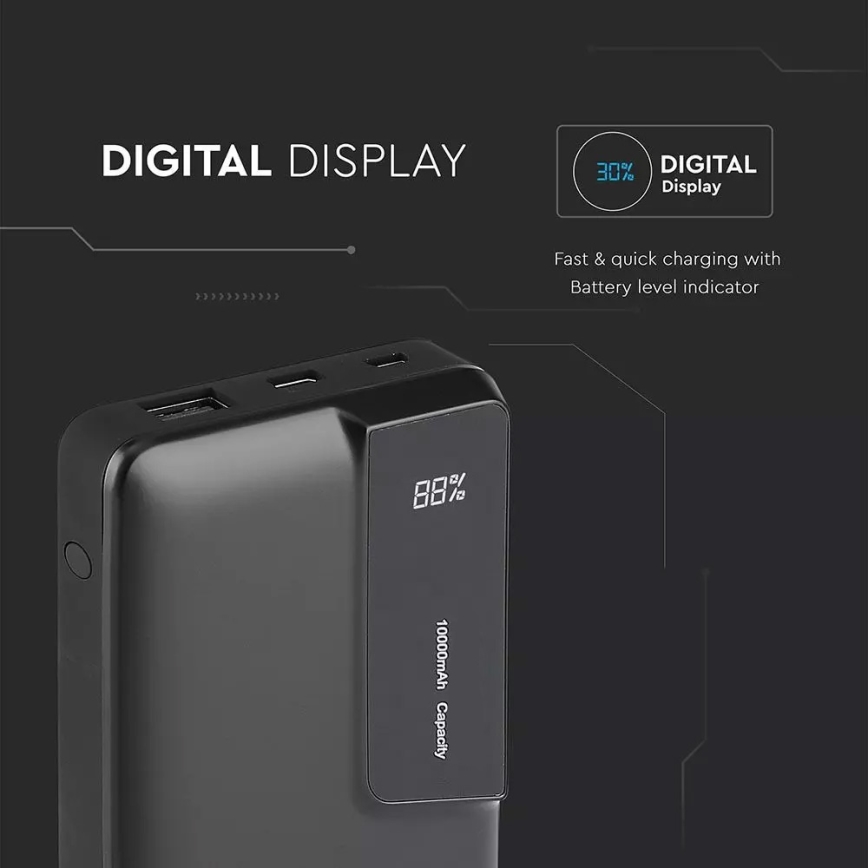 Power Bank sa displejem 10000mAh/3,7V crna