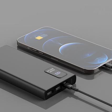 Power bank sa LED displejem Power Delivery 10000 mAh 3,7 V crna