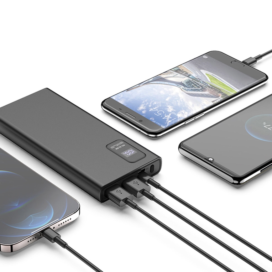 Power bank sa LED displejem Power Delivery 10000 mAh 3,7 V crna
