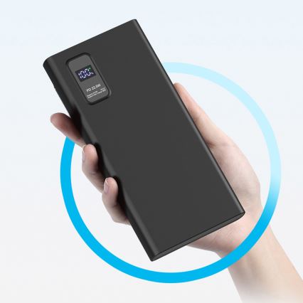 Power bank sa LED displejem Power Delivery 10000 mAh 3,7 V crna