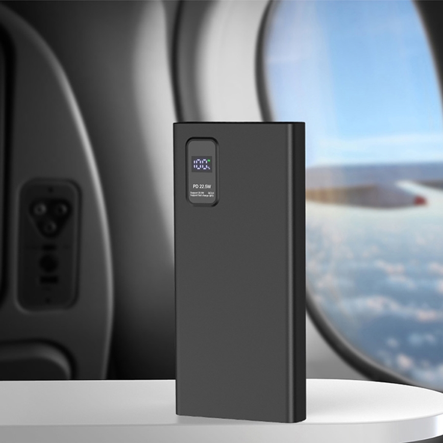 Power bank sa LED displejem Power Delivery 10000 mAh 3,7 V crna