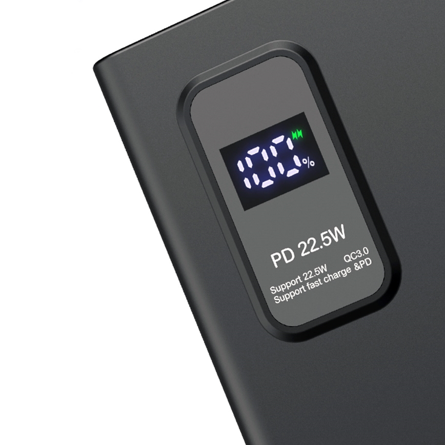 Power bank sa LED displejem Power Delivery 10000 mAh 3,7 V crna
