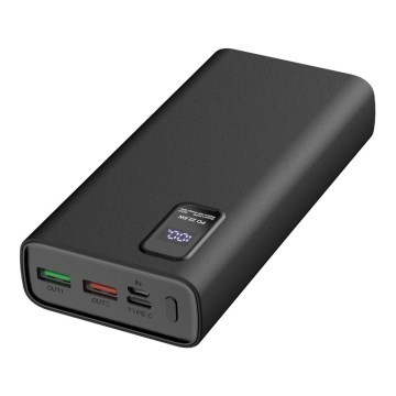 Power bank sa LED displejom Power Delivery 20000 mAh 3,7V crna