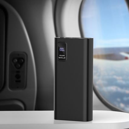 Power bank sa LED displejom Power Delivery 20000 mAh 3,7V crna