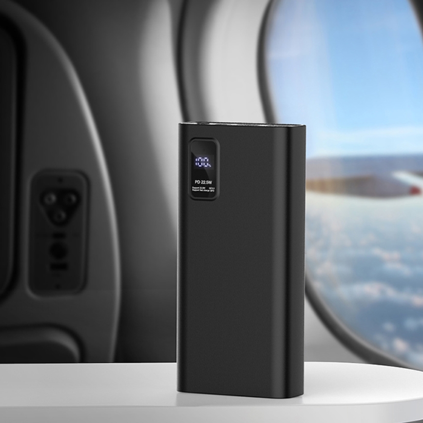 Power bank sa LED displejom Power Delivery 20000 mAh 3,7V crna