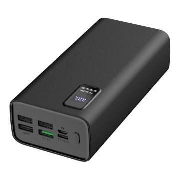 Power bank sa LED displejom Power Delivery 30000 mAh 3,7V crna