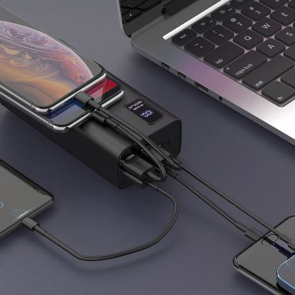 Power bank sa LED displejom Power Delivery 30000 mAh 3,7V crna