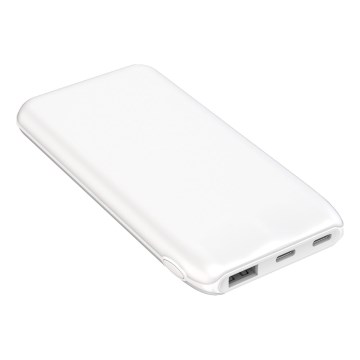 Power banka 10000 mAh 10 W Power Delivery 2x USB-C + 1x USB-A bela