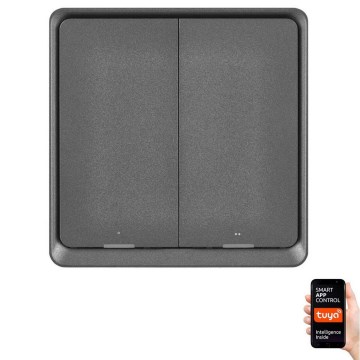 Prekidač sa 2 tastera GoSmart 1xCR2430 Tuya crni