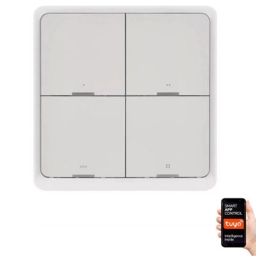 Prekidač sa 4 tastera GoSmart 1xCR2430 Tuya, beo