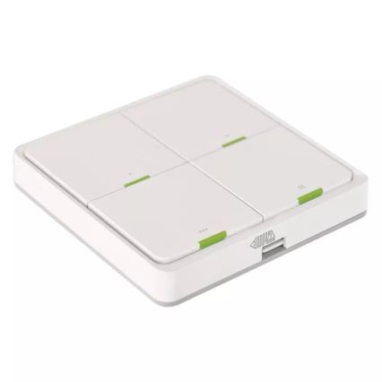 Prekidač sa 4 tastera GoSmart 1xCR2430 Tuya, beo
