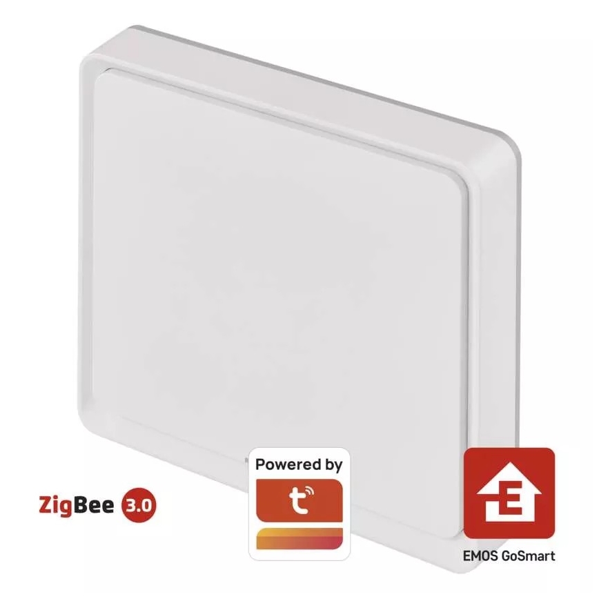 Prekidač sa jednim tasterom GoSmart 1xCR2430 Tuya, beo