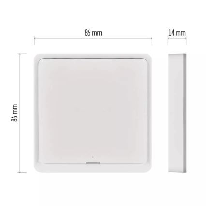 Prekidač sa jednim tasterom GoSmart 1xCR2430 Tuya, beo