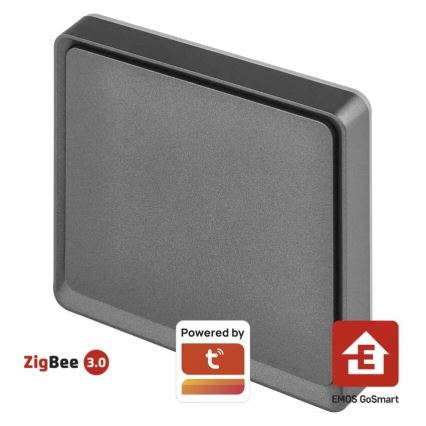 Prekidač sa jednim tasterom GoSmart 1xCR2430 Tuya crna