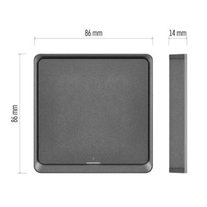 Prekidač sa jednim tasterom GoSmart 1xCR2430 Tuya crna