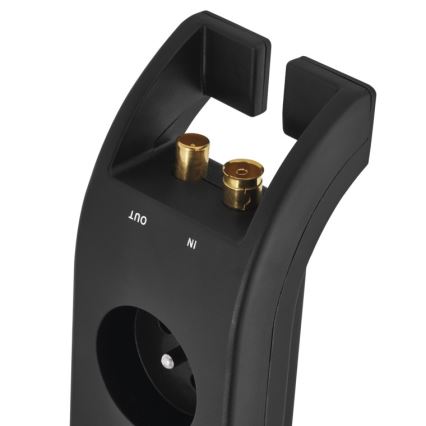 Prenaponska zaštita, 4 utičnice, kabl 2 m, crna