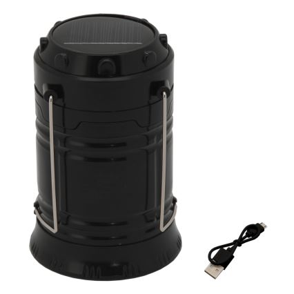 Prenosiva solarna LED lampa LED/1200mAh crna