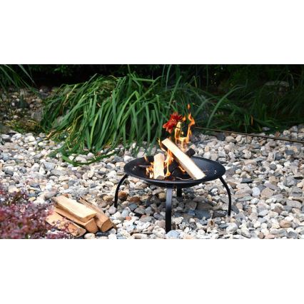 Prenosivo ognjište sa rešetkom, crno