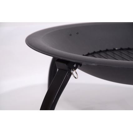 Prenosivo ognjište sa rešetkom, crno