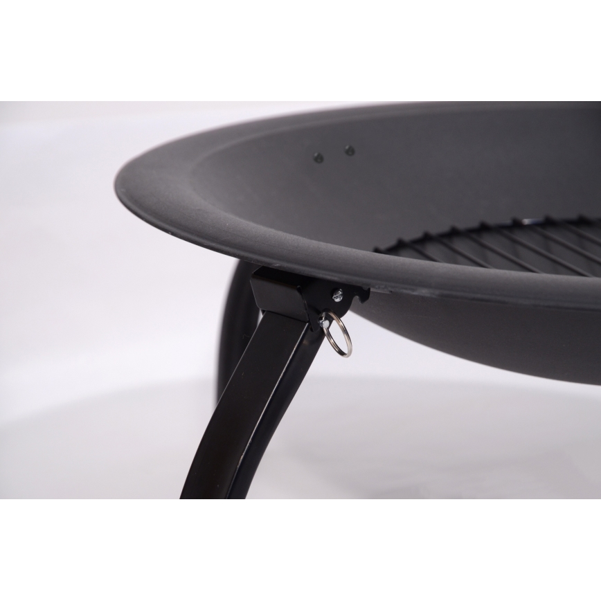 Prenosivo ognjište sa rešetkom, crno