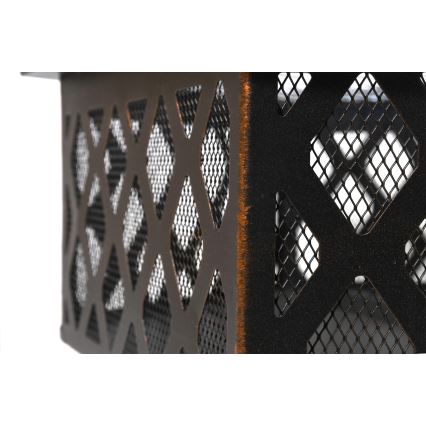 Prenosivo ognjište za drva sa rešetkom, crno/patina