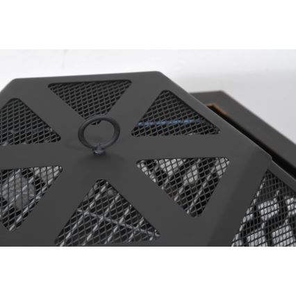 Prenosivo ognjište za drva sa rešetkom, crno/patina