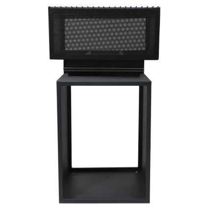 Prenosivo ognjište za drva sa rešetkom — crno