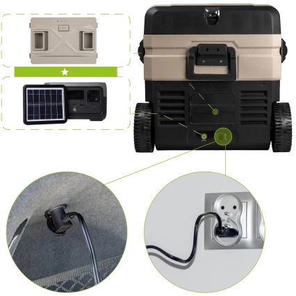 Prenosni auto-frižider sa LCD ekranom, 39 l, 230V/12V/24V, braon