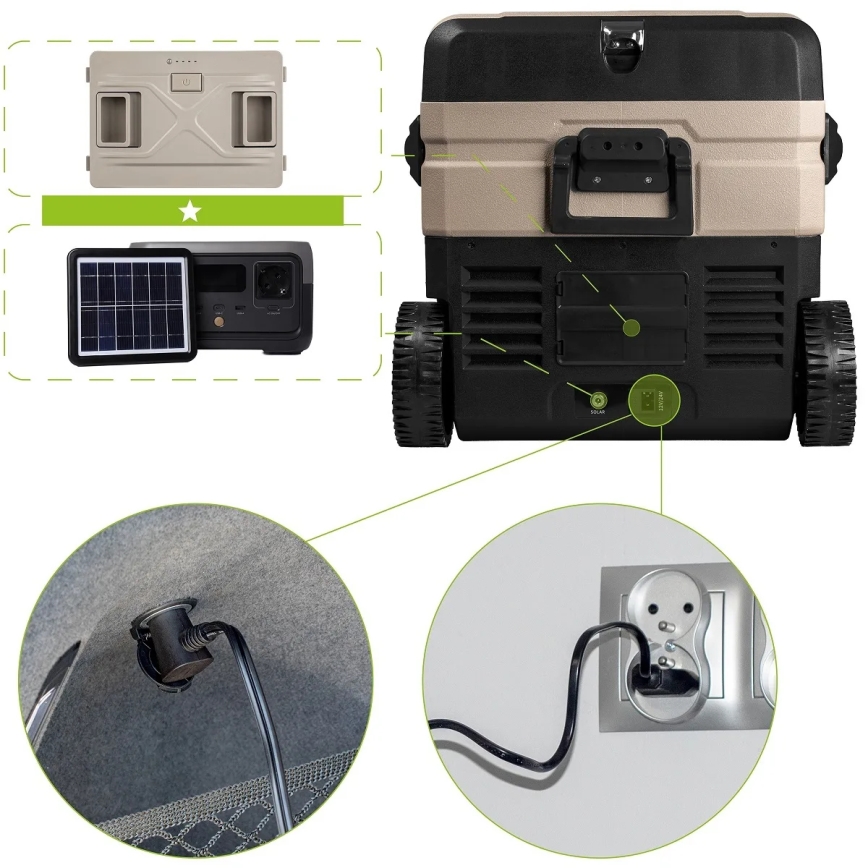 Prenosni auto-frižider sa LCD ekranom, 39 l, 230V/12V/24V, braon