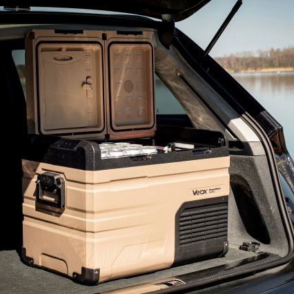 Prenosni auto frižider sa LCD ekranom 39 l 230V/12V/24V braon