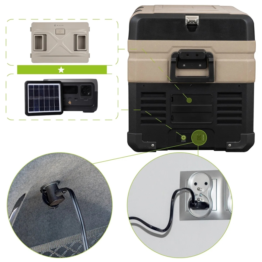 Prenosni auto frižider sa LCD ekranom 39 l 230V/12V/24V braon