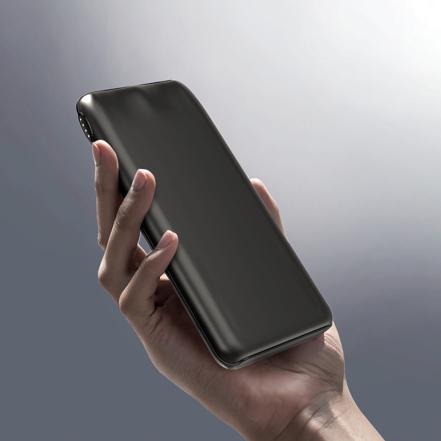 Prenosni punjač 10000 mAh, 10 W Power Delivery, 2x USB-C + 1x USB-A, crna