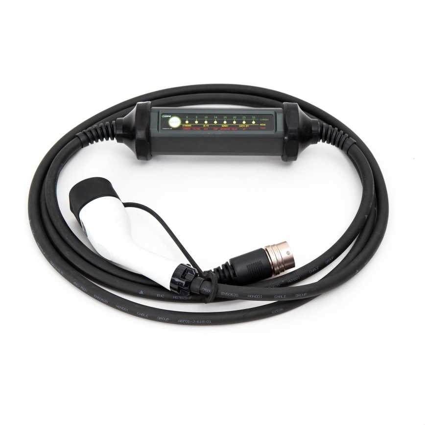 Prenosni punjač za električne automobile sa 4 Type 2 adaptera, 32A/480V, 22 kW, 5 m, IP67