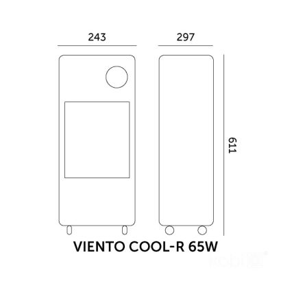 Prenosni rashladni uređaj za vazduh VIENTO COOL-R 65W/230V crne boje + daljinski upravljač