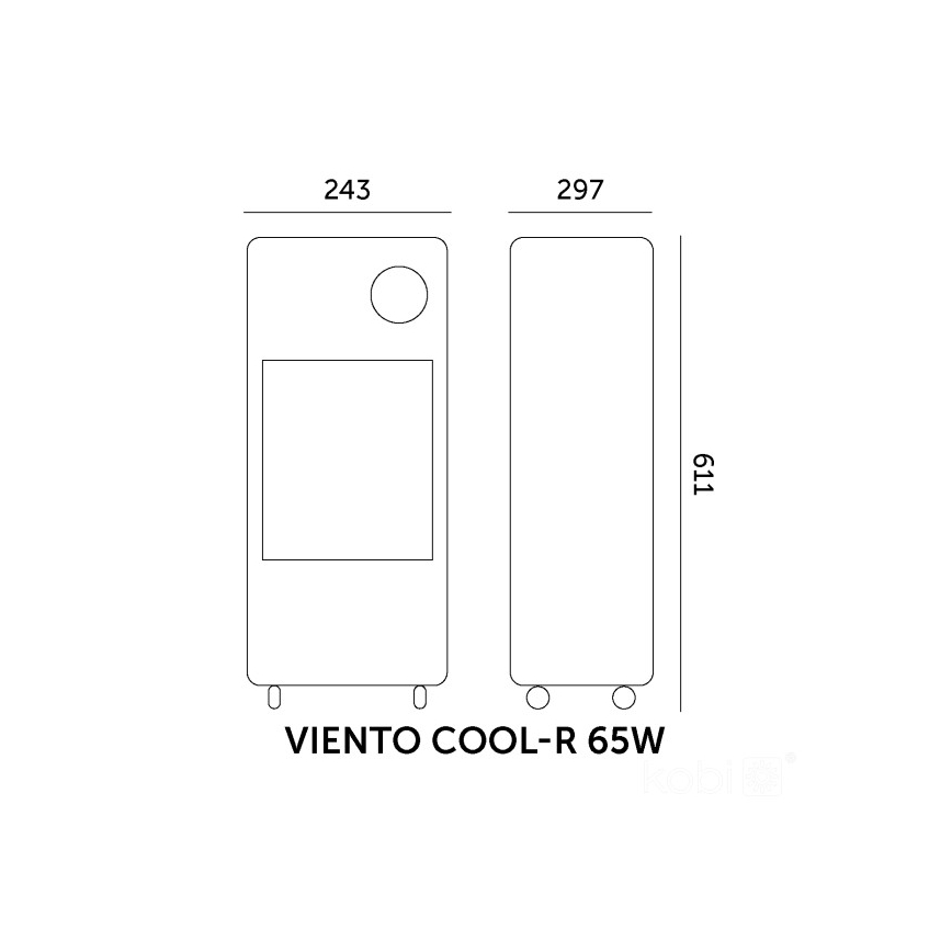Prenosni rashladni uređaj za vazduh VIENTO COOL-R 65W/230V crne boje + daljinski upravljač