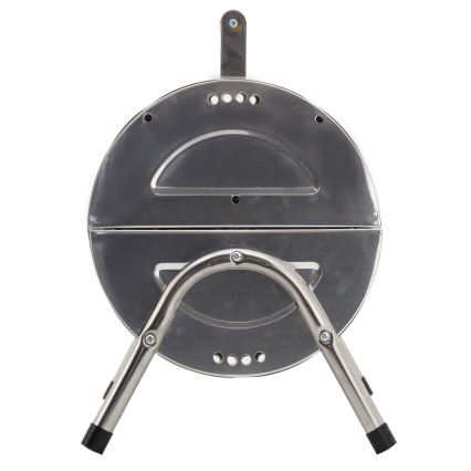 Prenosni roštilj na drveni ugalj, sjajni hrom