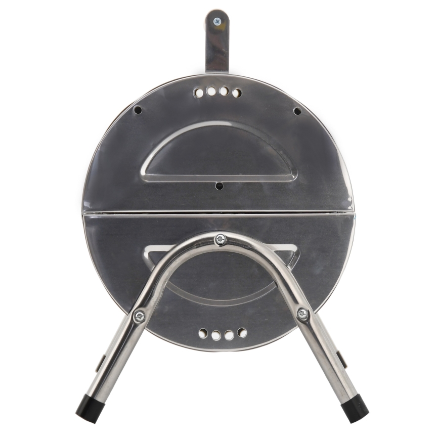 Prenosni roštilj na drveni ugalj, sjajni hrom