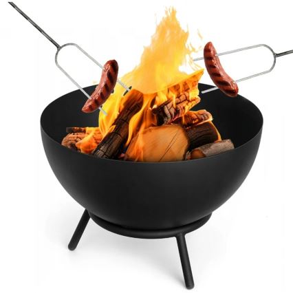 Prenosno ognjište za drva 57x30 cm, crno