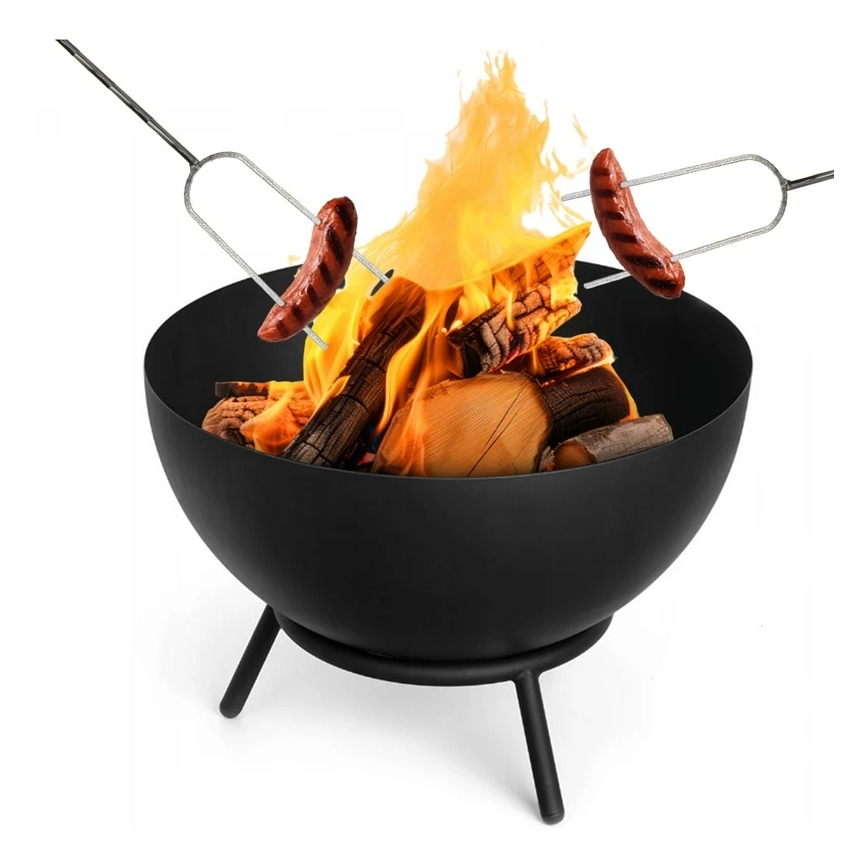 Prenosno ognjište za drva 57x30 cm, crno
