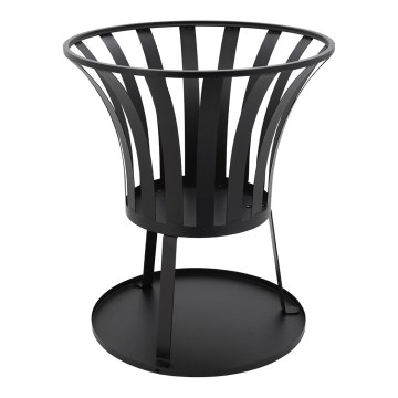 Prenosno ognjište za drva sa rešetkom, crno