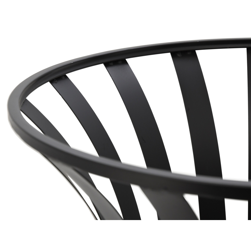 Prenosno ognjište za drva sa rešetkom, crno