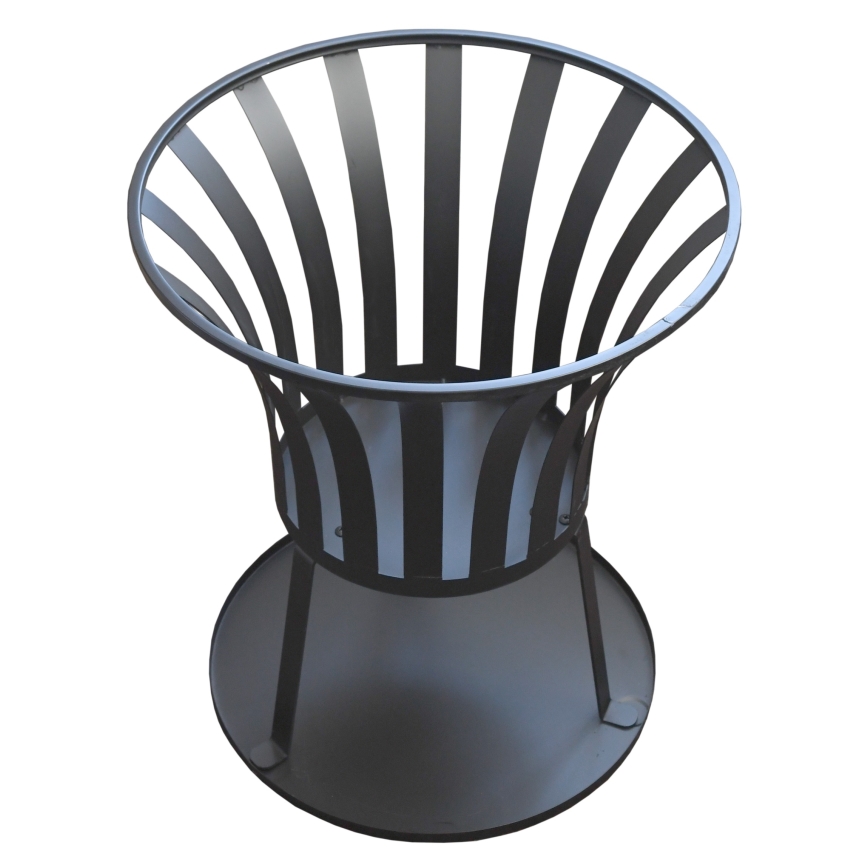 Prenosno ognjište za drva sa rešetkom, crno