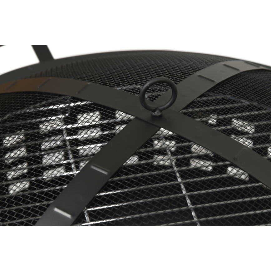 Prenosno ognjište za drva sa rešetkom, crno