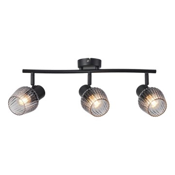 Prezent 14102 - Spot svetiljka OASIS 3xE27/60W/230V crna/zadimljena