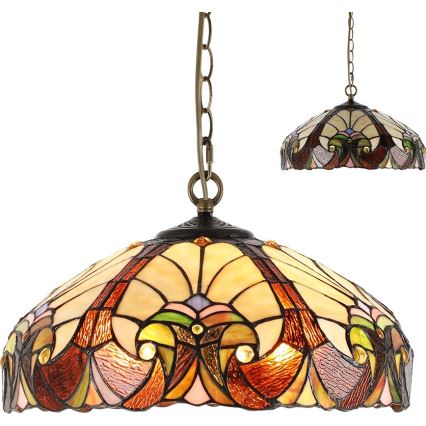 Prezent 1700 - Luster na lancu TIFFANY XX 2xE27/60W/230V, prečnik 40 cm