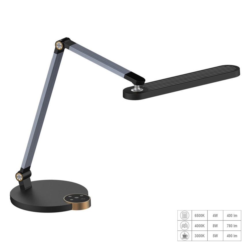 Prezent 31217 - LED prigušiva dodirna fleksibilna stona lampa VIVID LED/10W/230V 3000-6500K