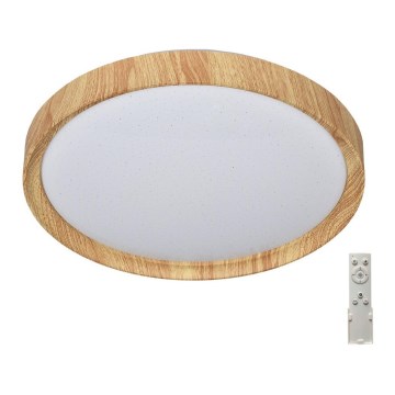 Prezent 71330 - prigušiva LED plafonska svetiljka WOODEN LED/33W/230V 3000-6500K + daljinski upravljač