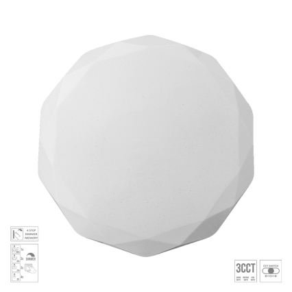 Prezent 71338 - LED prigušiva plafonska svetiljka IRIDIO/30W/230V 3000/4000/6500K prečnik 39 cm bela