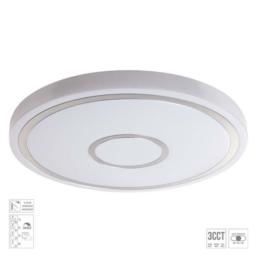 Prezent 71342 - LED prigušiva plafonska svetiljka MOZAN LED/40W/230V 3000/4000/6500K Ø 48 cm bela