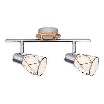 Prezent 75451 - Stropna reflektorska svetiljka PADRE 2xE14/40W/230V hrast